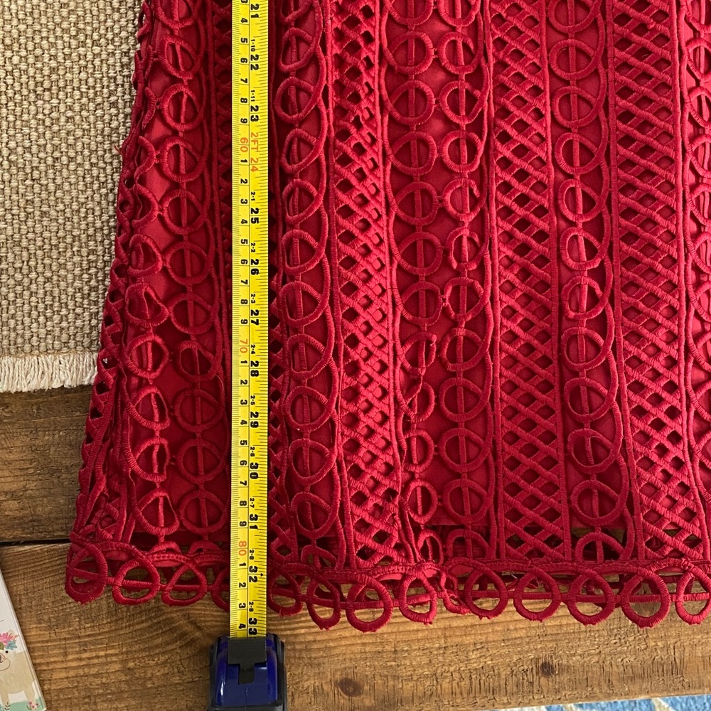 SAYLOR Vibrant Red Lace Dress - Picture 6 of 7